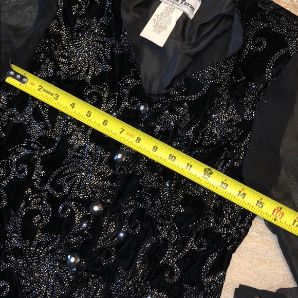 Vintage another thyme sheer sleeve glitter top 90s - Picture 4 of 6